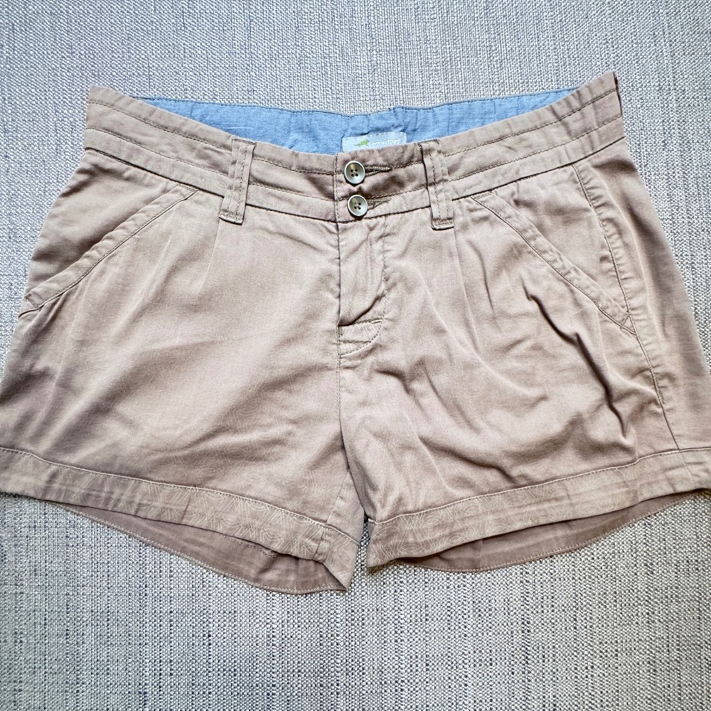 Horny Toad Womens Brown Casual Shorts Size 2 Double Button Outdoor Pockets